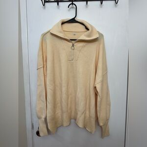 Amazon Women's Cream Zip-Up Sweater